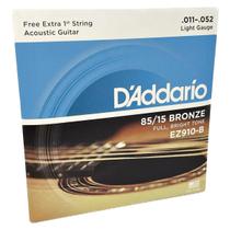 Jogo De Cordas 011 Aço Violão Ez910-B Daddario 85/15