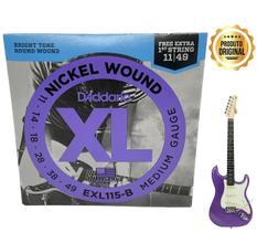 Jogo de Cordas 011 para Guitarra Tensão Regular - Nickel Wound - Daddario EXL 115-B (original)