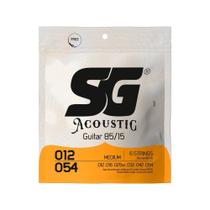 Jogo de cordas 012 P/violao Aço Bronze 85/15 Tensão média Sg