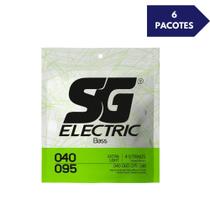Jogo de cordas 040 P/BAIXO NIQUEL 0.040 - 0.095 SG 6 pctes