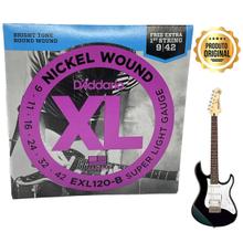 Jogo de cordas 09 para Guitarra Tensão Super Light (leve) - Nickel Wound - Daddario EXL 120-B (original)