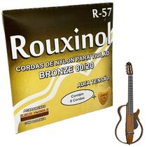 Jogo de cordas em Nylon Violão Tensão Alta Rouxinol R57 Bronze 80/20 + palheta