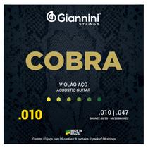 Jogo De Cordas Giannini Violão Aço Bronze 80/20 Extra Light 0.10 Jogo De Cordas Giannini Violão Aço Bronze 80/20 Extra Light 0.10