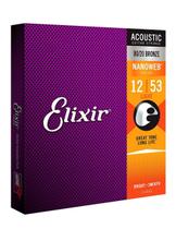 Jogo De Cordas Nanoweb Violão Aço Elixir 012 Bronze 80/20