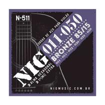 Jogo De Cordas P/ Violão Aço 011 Nig N511 + Mi Extra Jogo De Cordas P/ Violão Aço 011 Nig N511 + Mi Extra