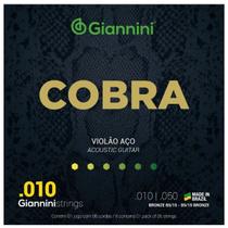 Jogo De Cordas p/ Violão Aço Cobra 010 Giannini Bronze 85/15