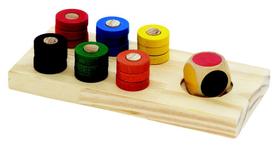 Jogo De Cores Base + Dado Em Cores + 18 Argolas Coloridas