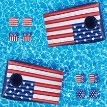 Jogo de Cornhole Inflável para Piscina Hiboom 90x55x22 cm Bandeira dos EUA Jogo de Cornhole Inflável para Piscina Hiboom 90x55x22 cm Bandeira dos EUA