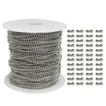 Jogo De Corrente De Bolinha 2mm Com 30 Metros Prata + 500 Fecho Canoa