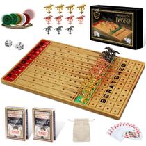 Jogo de corrida de cavalos BlockStarterX com cartas, dados e 11 cavalos de metal