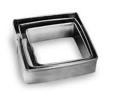 Jogo De Cortador Inox Quadrado P/ Massas, Pastas E Biscoitos