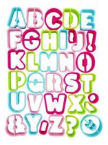 Jogo De Cortadores Biscuit Confeitar Alfabeto 34 Pçs 3,5cm