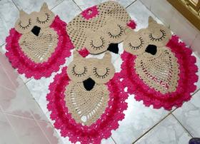 JOGO DE CORUJA DE BANHEIRO C/04 pças.