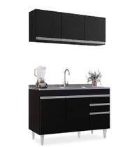 Jogo de Cozinha Armário 120mt e Balcão Sem Tampo 120mt Andréia Preto Ajl