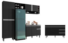 Jogo De Cozinha Compacta 11 Portas Com Um Balcão Para Pia Sem Tampo - Móveis Leartam