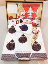 Jogo De Cozinha Completo 12 Peças C/cortina E Toalha De Mesa