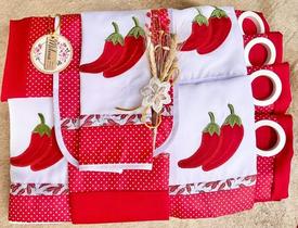 Jogo De Cozinha Completo 12 Peças C/cortina E Toalha De Mesa