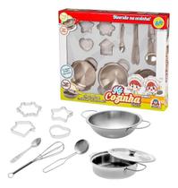 Jogo De Cozinha Infantil Panelas Forminhas Inox Brinquedo