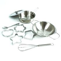 Jogo de Cozinha Kit Panelinhas Infantil de Inox com Utensílios Jogo de Cozinha Kit Panelinhas Infantil de Inox com Utensílios