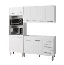 Jogo de Cozinha Modulada 180m 3 peças com Balcão de Pia 120m Sem Tampo/Cuba - Branco Móblis Jogo de Cozinha Modulada 180m 3 peças com Balcão de Pia 120m Sem Tampo/Cuba - Branco Móblis