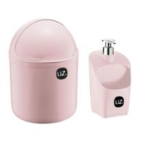 Jogo De Cozinha Para Pia 2 Pçs UZ Lixeixa Porta Detergente