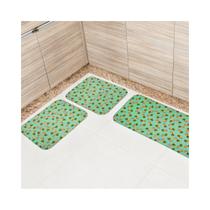 Jogo de Cozinha Tecil Antiderrapante - Abacaxi Verde - Tapetes Junior
