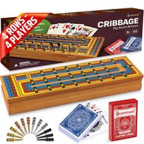 Jogo de Cribbage Queensell com Tabuleiro de Madeira de 4 Trilhas