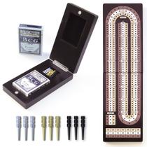 Jogo de Cribbage Uibyriy em Madeira Dobrável com 3 Trilhas