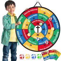 Jogo de curiosidades bíblicas Garybank Faith Darts com 66 cartões flash
