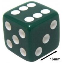 Jogo De Dado 16mm (1,6cm) Verde - EJ Games