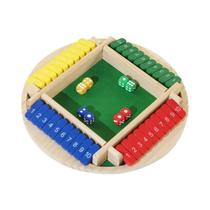 Jogo De Dados Familiar De Madeira Shut the Box, Jogo De Tabuleiro Redondo Para Pais E Filhos, Lazer