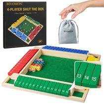Jogo de dados Shut The Box BIVOMON Atualize madeira para 1-4 jogadores Jogo de dados Shut The Box BIVOMON Atualize madeira para 1-4 jogadores