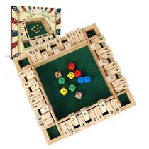 Jogo de dados Shut The Box GOTHINK Wooden para 2-4 jogadores com 10 dados