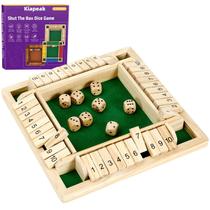 Jogo de dados Shut The Box Kiapeak de madeira para 1-4 jogadores