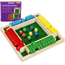 Jogo de dados Shut The Box Kiapeak de madeira para 1-4 jogadores