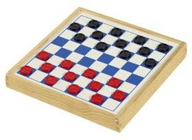 Jogo de Damas e Trilha Fundo Branco e Azul 7031 SOUZA