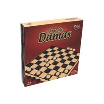 Jogo de damas em madeira c/25 pcs