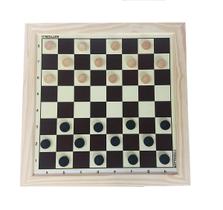 Jogo de Damas Tabuleiro Serigrafado casas 5x5 cm + Pçs de Damas 30 mm