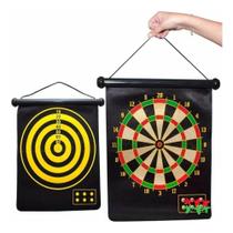 Jogo de dardos com 6 dardos grande magnetico kit completo tabuleiro alvo duplo