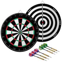 Jogo de Dardos Dupla Face 6 Dardos Ponta de Aço Tamanho Oficial 18 Polegadas Vollo