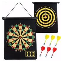 Jogo De Dardos Profissional Magnético com Alvo Dupla Face Dobrável 45x38 6 Dardos Dardo