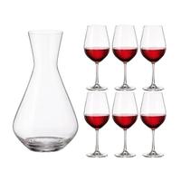 Jogo de decanter com taças para vinho de cristal Skloservis Inspire 7 peças - MCD