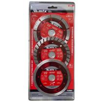 JOGO DE DISCO DE CORTE SEGMENTADO, DIAMANTADO, 115x22,2MM, 3PCS // MTX