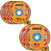 Jogo de Discos de Corte e Desbaste para Metal INGCO 3 Pol - 5 Peças para Mini Esmerilhadeira Jogo de Discos de Corte e Desbaste para Metal INGCO 3 Pol - 5 Peças para Mini Esmerilhadeira