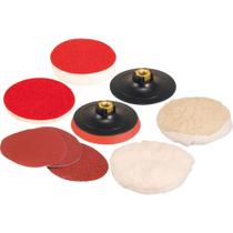Jogo de Discos e Suporte para Lixar e Polir 9 peças 4.1/2 - Vonder