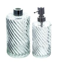 Jogo de Dispenser e Recipiente Aromas Vidro Espiral - VD20145