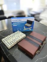 Jogo de Domino 12mm com Maleta e Pino Central em Metal Jogo de Domino 12mm com Maleta e Pino Central em Metal