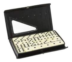 Jogo De Dominó 28 Peças Estojo Plástico Pedras Diversão Jogo De Dominó 28 Peças Estojo Plástico Pedras Diversão