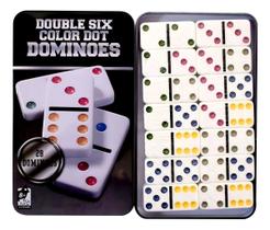 Jogo De Domino 28 Pecas Reforcadas Lata Decorativa OIF-7801 Jogo De Domino 28 Pecas Reforcadas Lata Decorativa OIF-7801