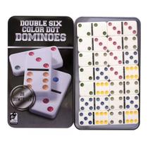 Jogo De Domino 28 Peças Reforçadas Lata Decorativa